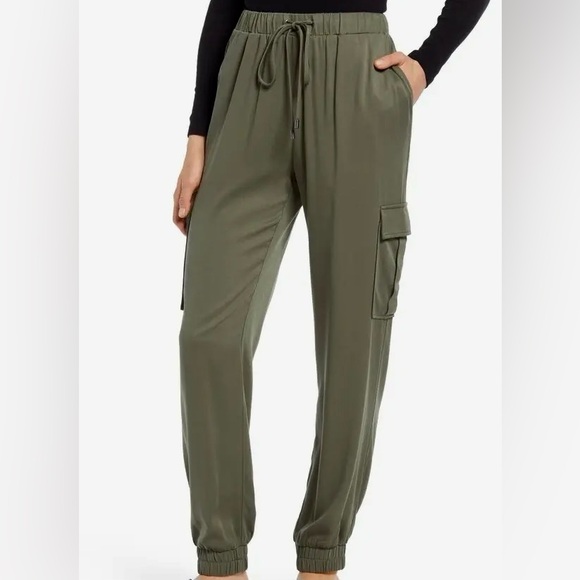Treasure & Bond Pants - TREASURE & BOND Khaki Tan Women's Thick Canvas Cargo Jogger Pants